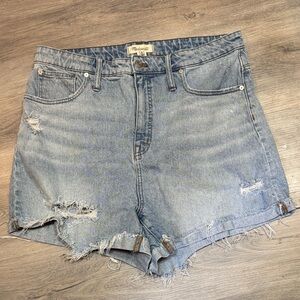 Madewell Women's Light Blue Distressed Jean Shorts